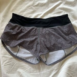 Heather grey Lululemon Speed up shorts 2.5 inch